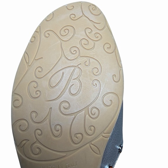 Brighton Womens Night Zinc Leather Studded Slide Sandals Size 9M Made In Italy - Picture 9 of 16